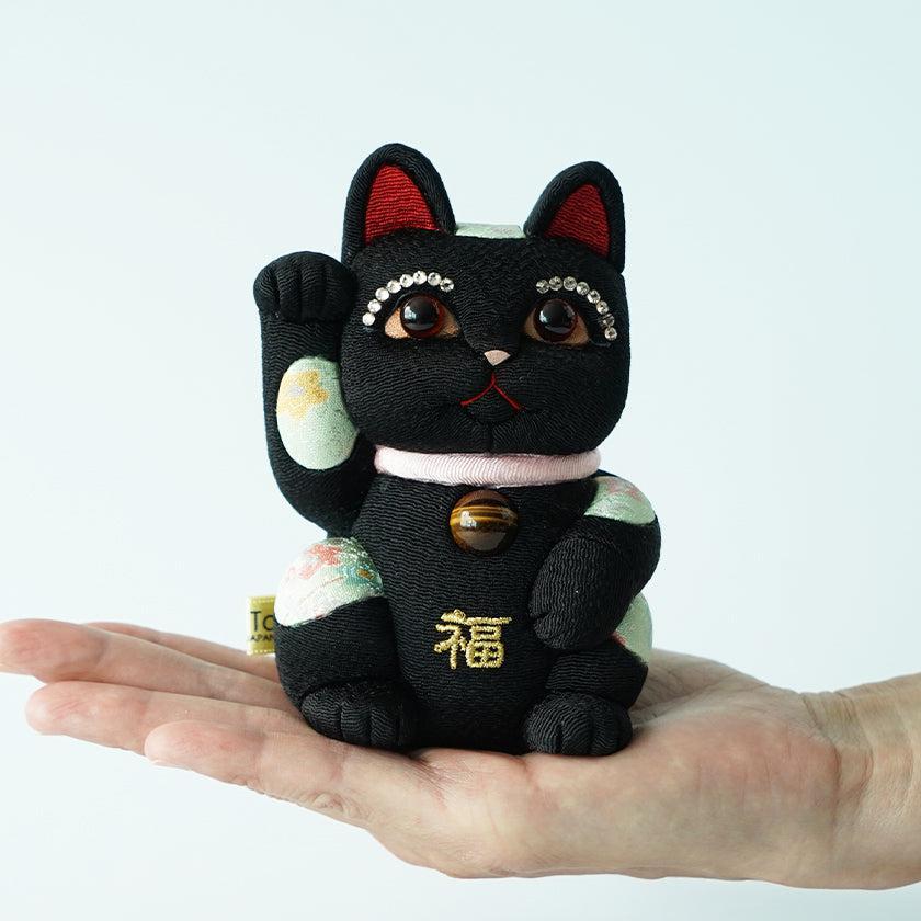【招き猫】風水DX (黒) M | 江戸木目込み | 柿沼人形