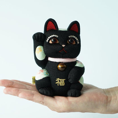 【招き猫】風水DX (黒) M | 江戸木目込み | 柿沼人形