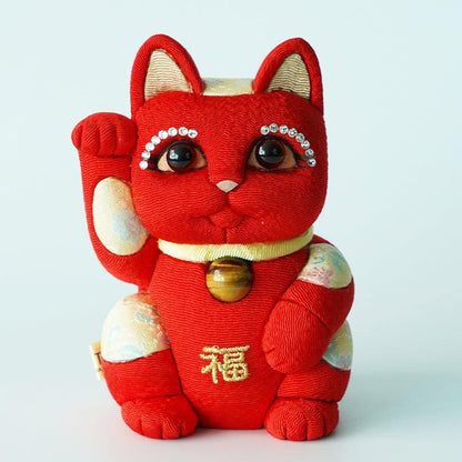 【招き猫】風水DX (赤) M | 江戸木目込み | 柿沼人形