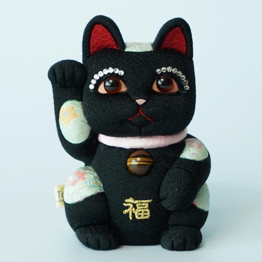 【招き猫】風水DX (黒) M | 江戸木目込み | 柿沼人形