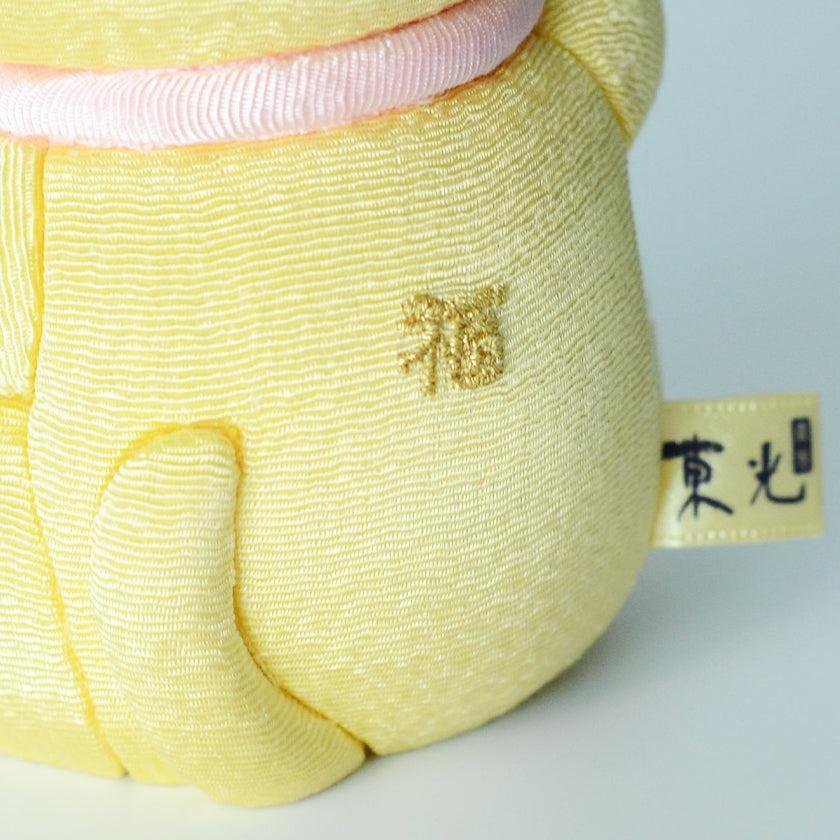 【招き猫 風水DX】黄 M 江戸木目込み 日本製 柿沼人形 開運