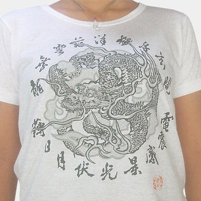 雲龍圖案 絲網印花 T恤