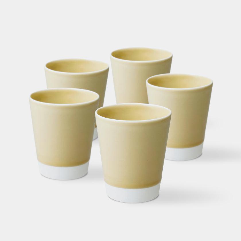 【カップ5個セット】es cup (M) 黄磁釉 | 波佐見焼 | 西海陶器