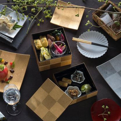 【重箱】市松 三段重 | 金沢箔 | 箔一