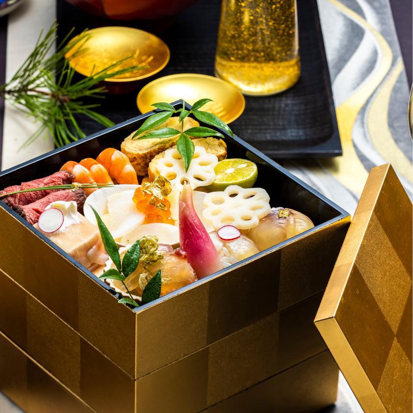 【重箱】市松 三段重 | 金沢箔 | 箔一