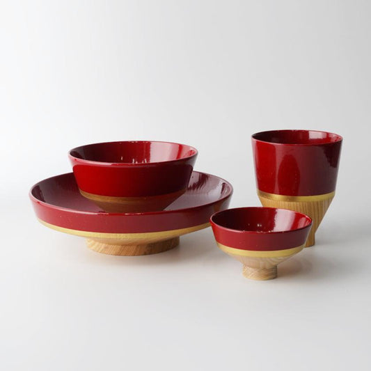 【お皿】KOROMO 4点セット (浅鉢、お椀、おちょこ、カップ) | 漆器 | isuke
