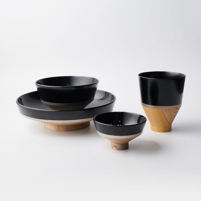 【お皿】KOROMO 4点セット (浅鉢、お椀、おちょこ、カップ) | 漆器 | isuke