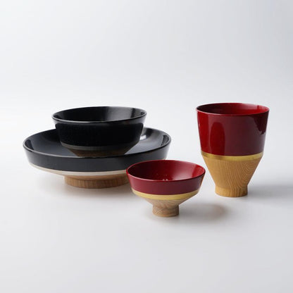 【お皿】KOROMO 4点セット (浅鉢、お椀、おちょこ、カップ) | 漆器 | isuke