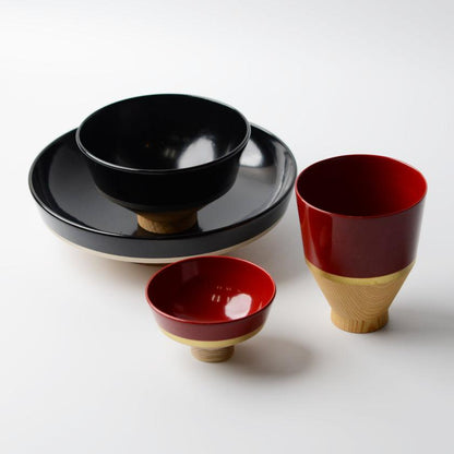 【お皿】KOROMO 4点セット (浅鉢、お椀、おちょこ、カップ) | 漆器 | isuke