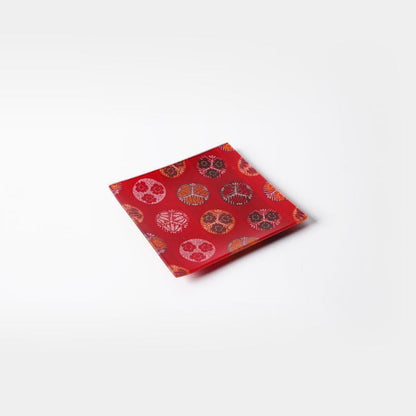 鞠紋 方形 西陣織 方盤
