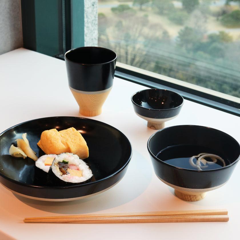 【お皿】KOROMO 4点セット (浅鉢、お椀、おちょこ、カップ) | 漆器 | isuke