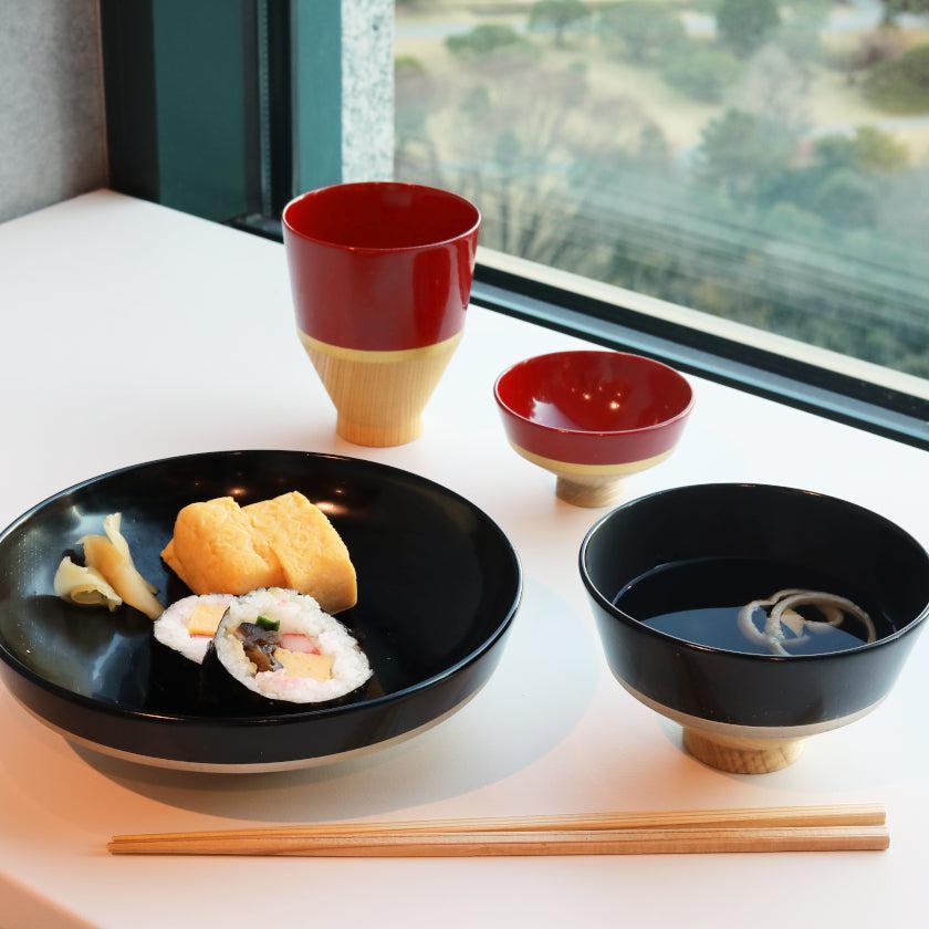 【お皿】KOROMO 4点セット (浅鉢、お椀、おちょこ、カップ) | 漆器 | isuke