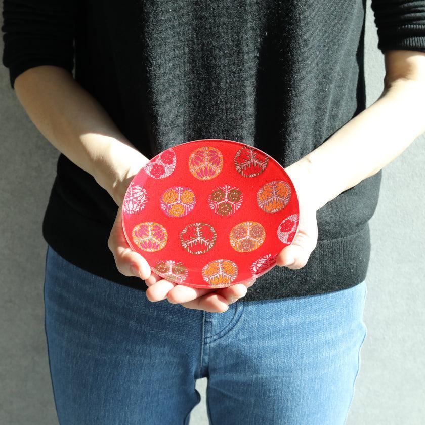 圓形 鞠紋 西陣織 圓盤 江村商店