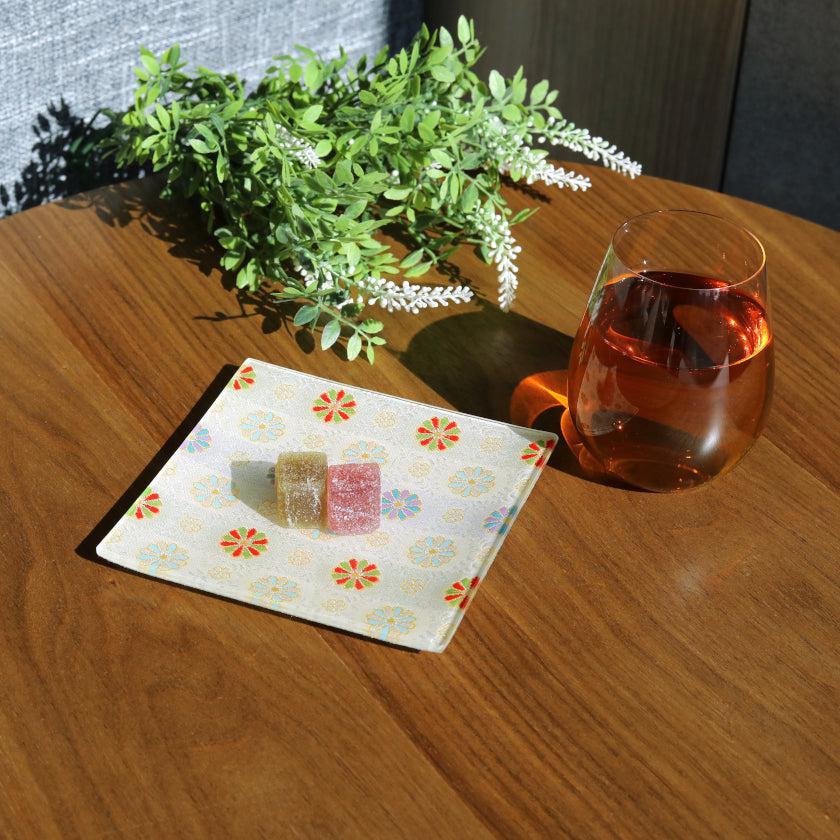 菊紋 方形 西陣織風 方盤 江村商店