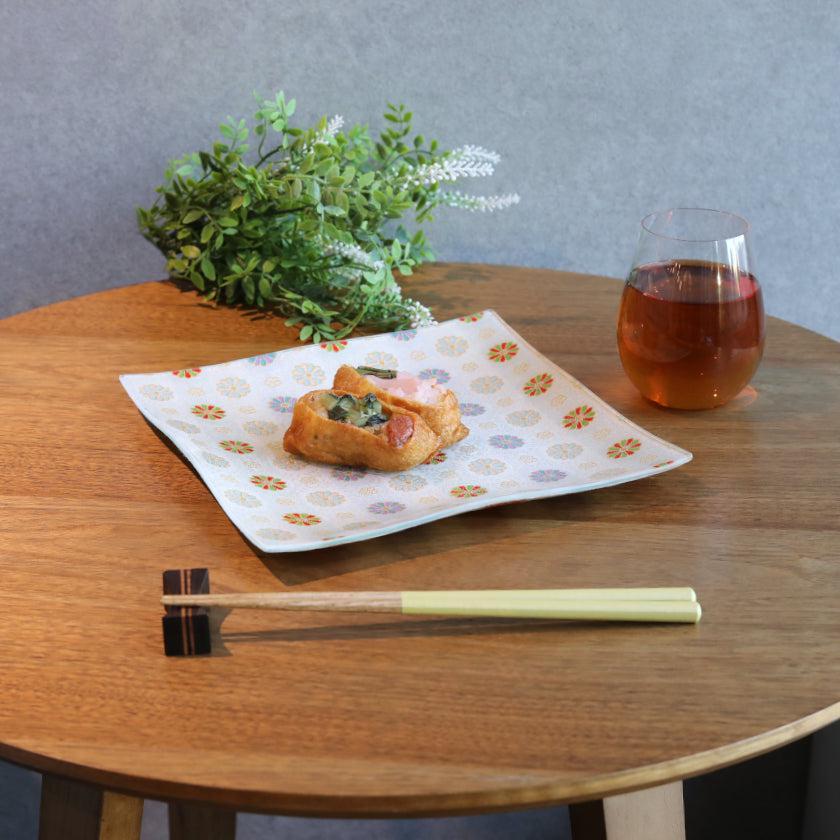 菊紋 方形 西陣織風 方盤 江村商店