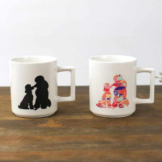 【マグカップ】温感 親子犬 (ニューボン) | 美濃焼 | 丸モ高木陶器
