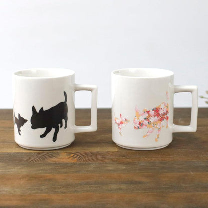 【マグカップ】温感 親子犬 (ニューボン) | 美濃焼 | 丸モ高木陶器