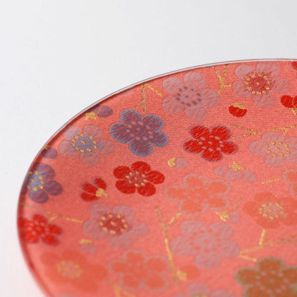 【皿2枚セット】丸皿 22cm 梅 & 菊 | 西陣織 | 江村商店