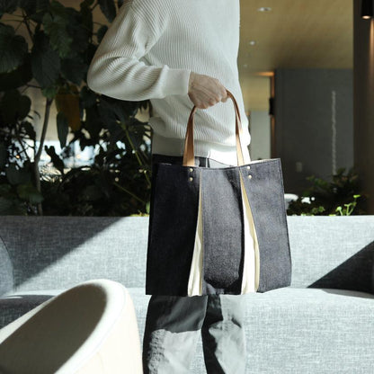 【トートバッグ】ougi denim WH | 布アート | KOSHO