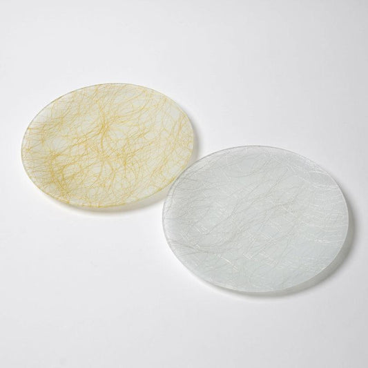 【皿2枚セット】丸皿 22cm 100金 & 銀 | 西陣織 | 江村商店
