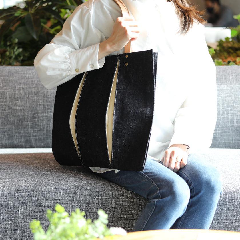 【トートバッグ】ougi denim WH | 布アート | KOSHO