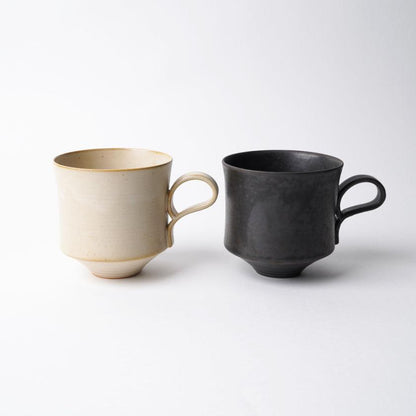【マグカップ2個セット】Mat  (角) 黒 & 白 | 京焼・清水焼 | fuuu