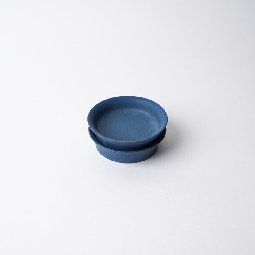 【豆皿2枚セット】Mat リムプレート 丸 (SS) 青 | 京焼・清水焼 | fuuu