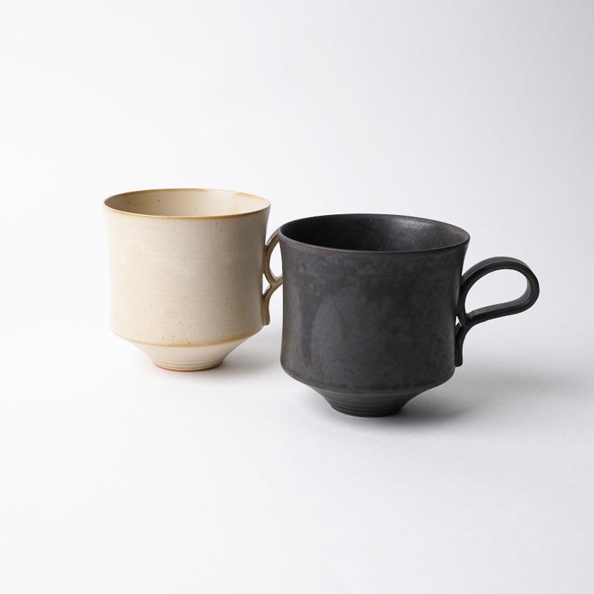 【マグカップ2個セット】Mat  (角) 黒 & 白 | 京焼・清水焼 | fuuu