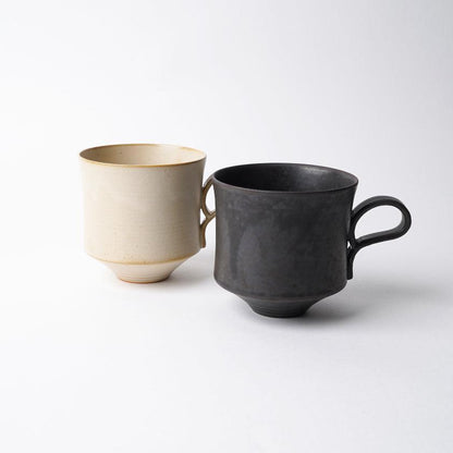 【マグカップ2個セット】Mat  (角) 黒 & 白 | 京焼・清水焼 | fuuu
