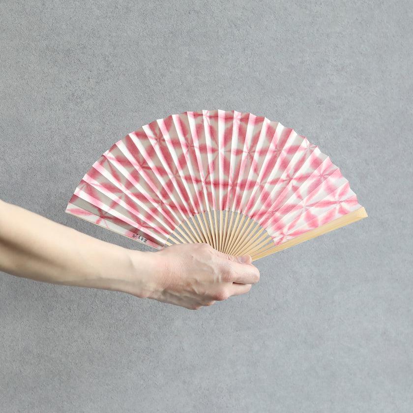 【扇子】雪花絞り 女性用 (ピンク) | 黒谷和紙・京扇子 | 黒谷和紙協同組合