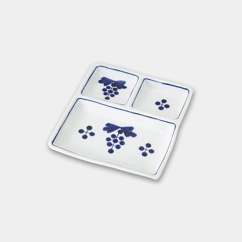 【皿】petit 仕切皿 藍果・青 | 波佐見焼 | 西海陶器