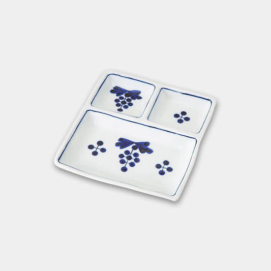 【皿】petit 仕切皿 藍果・青 | 波佐見焼 | 西海陶器