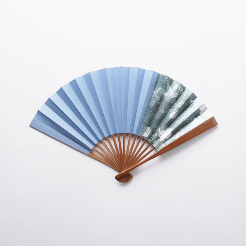 【扇子】箔彩 ブルー  6.5寸 | 京扇子 | 米原康人