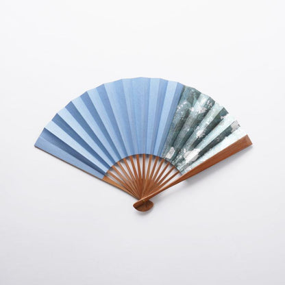 【扇子】箔彩 ブルー  6.5寸 | 京扇子 | 米原康人