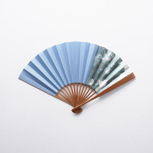 【扇子】箔彩 ブルー  6.5寸 | 京扇子 | 米原康人