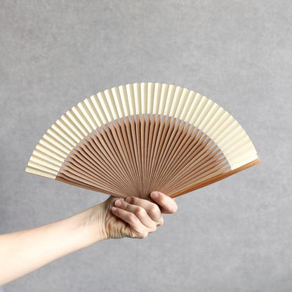 【扇子】箔彩 ベージュ 短地 6.5寸 | 京扇子 | 米原康人