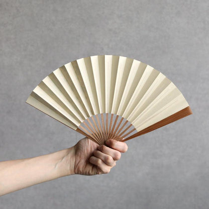 【扇子】箔彩 ベージュ  6.5寸 | 京扇子 | 米原康人