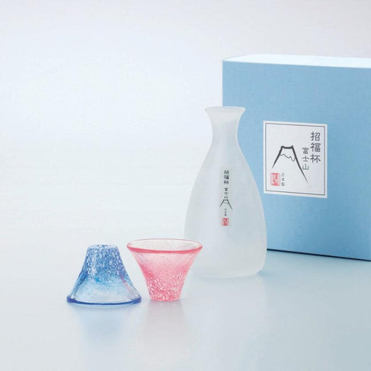 【冷酒セット】富士山冷酒杯&徳利 (青・赤・徳利) | 丸モ高木陶器