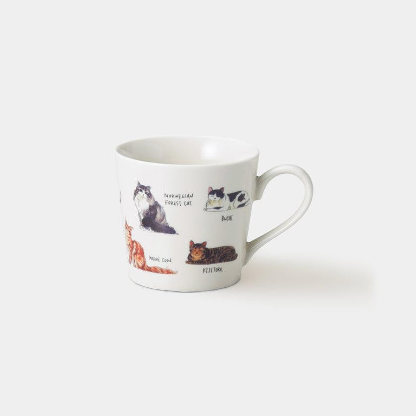 【マグカップ】温感 ゆる猫2 ブチ猫他 | 美濃焼 | 丸モ高木陶器