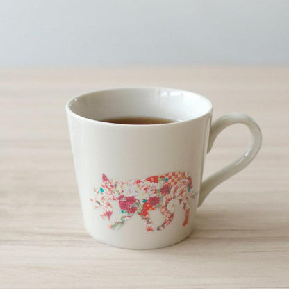 【マグカップ】温感 くわえる猫 (ニューボン) | 美濃焼 | 丸モ高木陶器