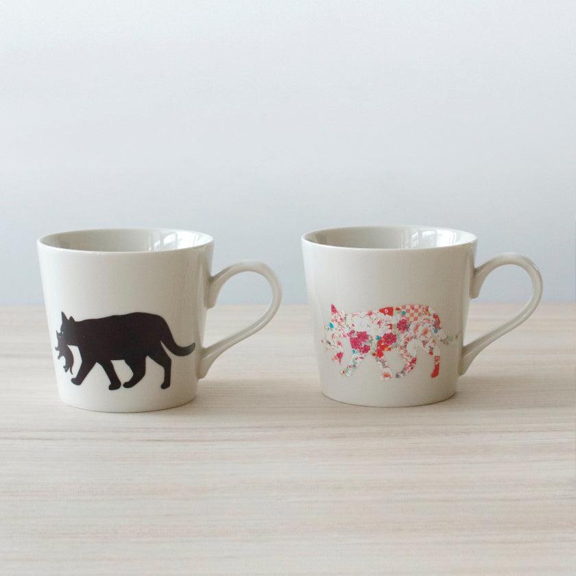 【マグカップ】温感 くわえる猫 (ニューボン) | 美濃焼 | 丸モ高木陶器