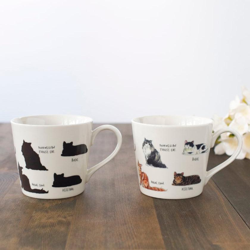 【マグカップ】温感 ゆる猫2 ブチ猫他 | 美濃焼 | 丸モ高木陶器