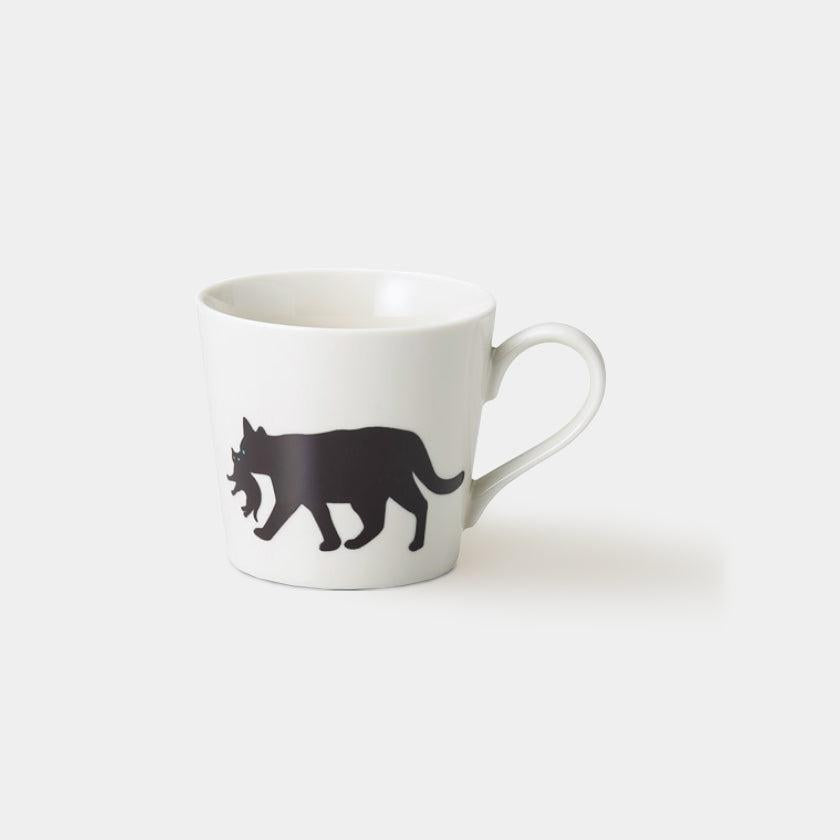 【マグカップ】温感 くわえる猫 (ニューボン) | 美濃焼 | 丸モ高木陶器