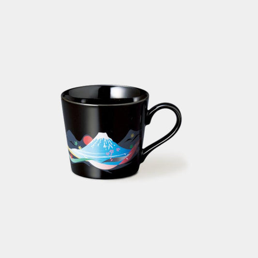 【マグカップ】温感 富士山 黒 | 美濃焼 | 丸モ高木陶器