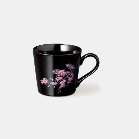 【マグカップ】温感 桜 黒 | 美濃焼 | 丸モ高木陶器
