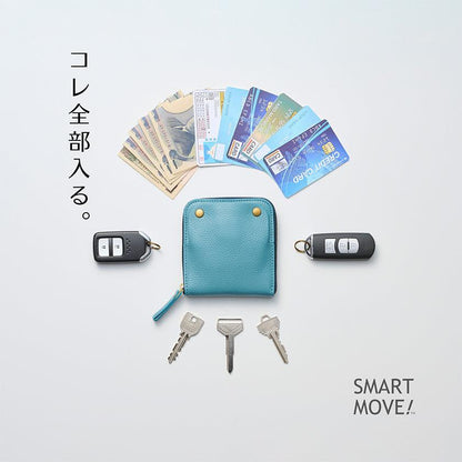 【本革キーケース】SMART MOVE! -type1 | アナログキーポケットタイプ- Calm Green (翠緑の古寺) | 革加工 | RAKUKEI
