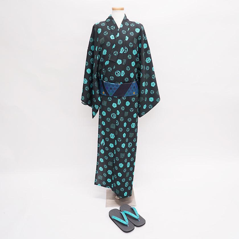 《初音未來》（初音未來） 黑藍配色 男士浴衣（帶子需另購、接單款）