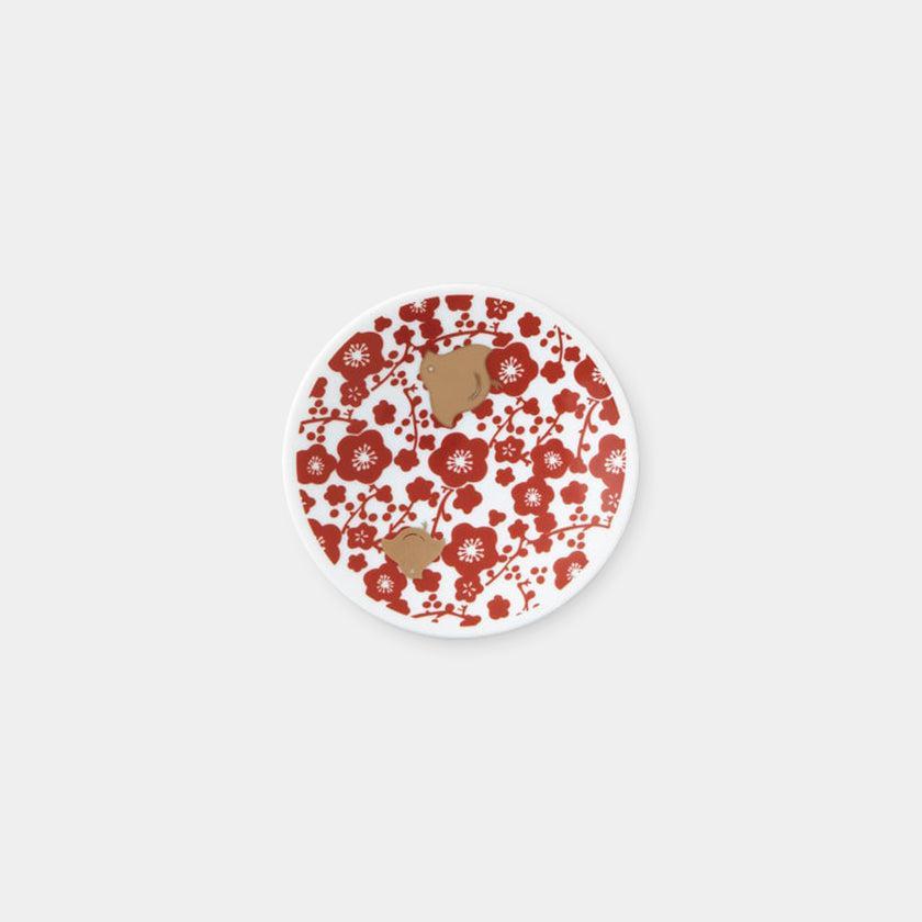 【豆皿】朱金 梅と千鳥 | 美濃焼 | 丸モ高木陶器