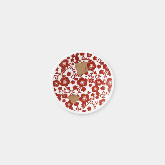 【豆皿】朱金 梅と千鳥 | 美濃焼 | 丸モ高木陶器