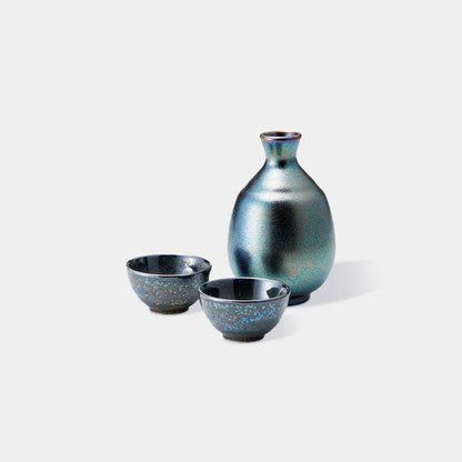【酒器3点セット】ラスター釉黒 | 美濃焼 | 丸モ高木陶器